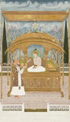 Emperor Shah Alam II on the Peacock Throne